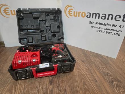 Masina de gaurit si insurubat, Milwaukee, 18V, 50Nm, negru/rosu