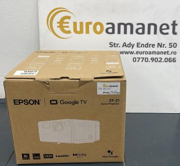 Videoproiector EPSON EF-21W, Full HD 1080P, Laser, 1000 lumeni, 3LCD, DLP, Google TV, Bluetooth