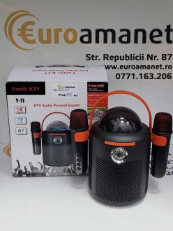 Set Karaoke cu 2 Microfoane, Bluetooth, Wireless, Portabil, 10W, 
