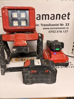 Reflector Hilti LED SL 6-22 pentru construcții cu 3 baterii si incarcator