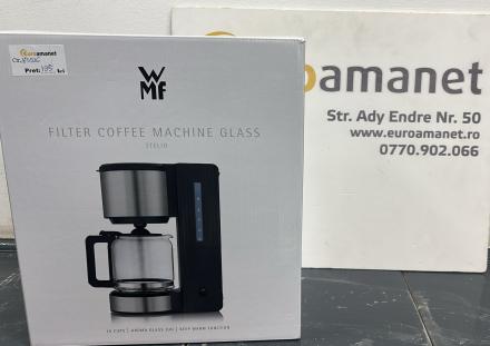 Aparat de cafea cu filtru WMF Stelio Aroma cu ulcior de sticla, cafea cu filtru, 10 cesti, aparat de cafea din otel inoxidabil
