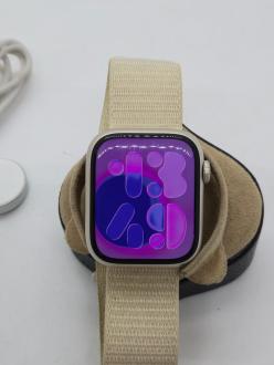 Ceas Apple Watch Series 9, GPS, Carcasa Starlight Aluminium, 45mm
