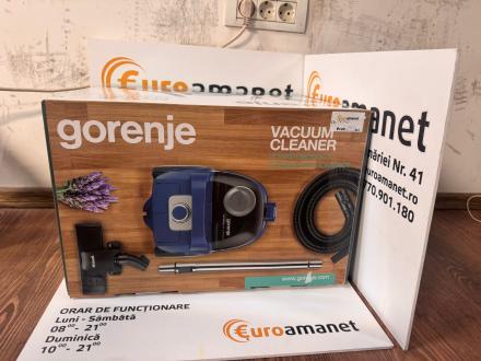Aspirator fara sac Gorenje VCEA01GACBUCY, aspirare uscata, filtru Hepa, 2.2 litri, 800 W, functie SoftStart, albastru