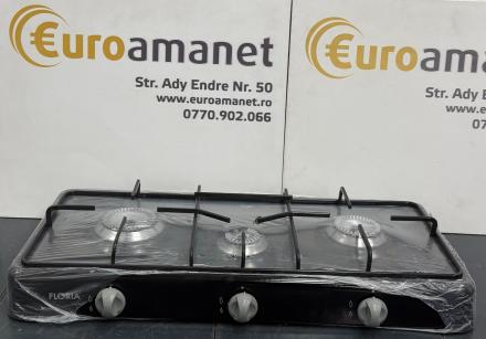 Aragaz Floria cu 3 ochiuri, alimentare butelie, negru / ZLN 7138