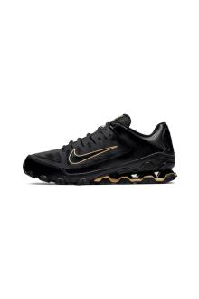 Nike, Pantofi Reax 8 TR cu insertii de piele pentru fitness, Negru, Portocaliu pal Marimea 47.5