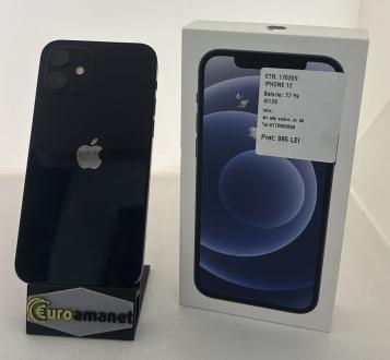Telefon mobil Apple iPhone 12, 128GB, 5G, Black bat 77 % 