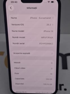 Telefon mobil Apple iPhone 14, 128GB