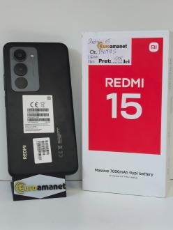 Telefon mobil Xiaomi Redmi 15, 8GB RAM, 256GB, 5G, Midnight Black 