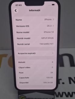 Telefon mobil Apple iPhone 14, 128GB
