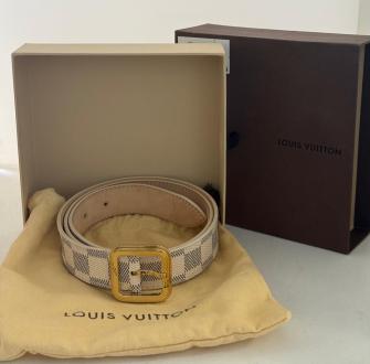 Curea Louis Vuitton Damier Azur Canvas Tresor Dimensiune 80CM