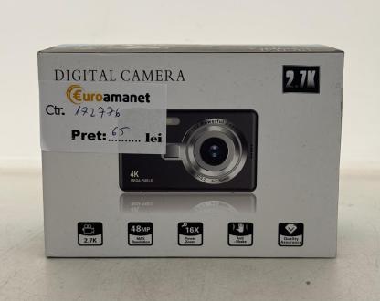 Camera Digitala, Camera Uhd 4K 50Mp Cu Card Sd De 32 Gb, Zoom Digital 16X, Baterie Reincarcabila