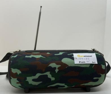 Boxa Portabila Gembird SPK-BT-17-C Baterie 1200mAh microSD USB Radio FM Antena BT 5.1 RMS 10W Camuflaj