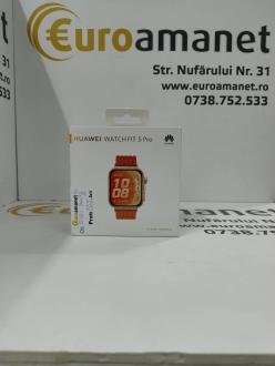 Smartwatch HUAWEI Watch Fit 5 Pro, Grey Aluminium with Gradient Orange Nylon Strap LDU