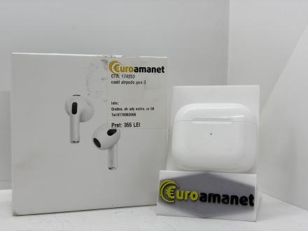 Casti Apple AirPods 3 (2021), MagSafe Charging Case, White